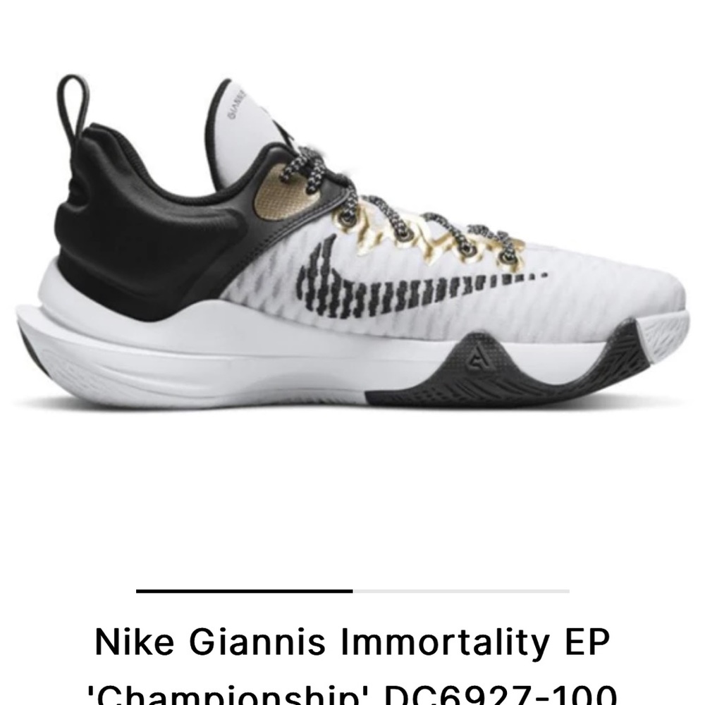 NIKE used men’s size 9.5 Nike Giannis Immortality EP 'Championship' sneakers - Picture 5 of 6